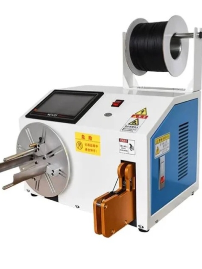 semi automatic optical fiber cable coiling machine pulling and winding bundle binding machine